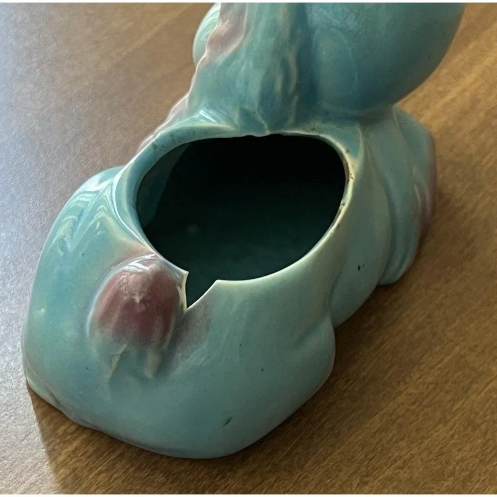 Vintage Hull‎ Pottery Dog/Puppy Glazed Planter ~ Sad Eyes ~ Small Chip